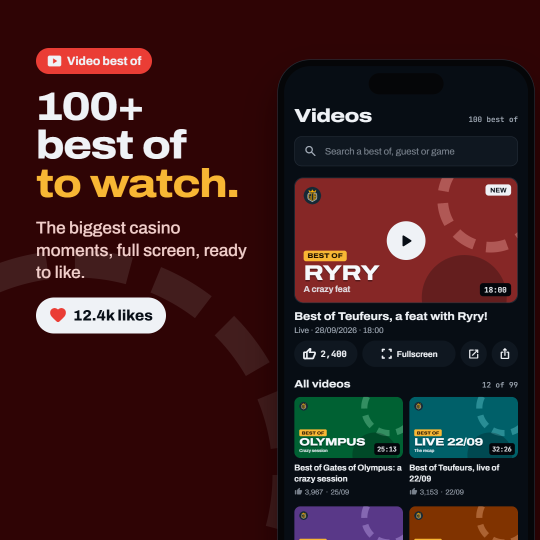 GOB app screen : 100+ video best-ofs