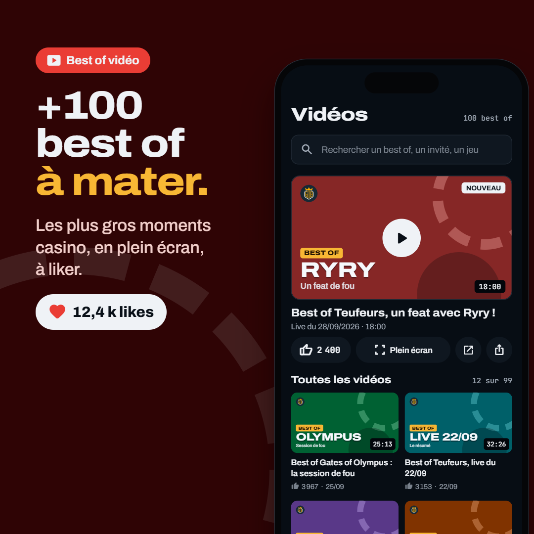Écran de l’app GOB : +100 best of vidéo